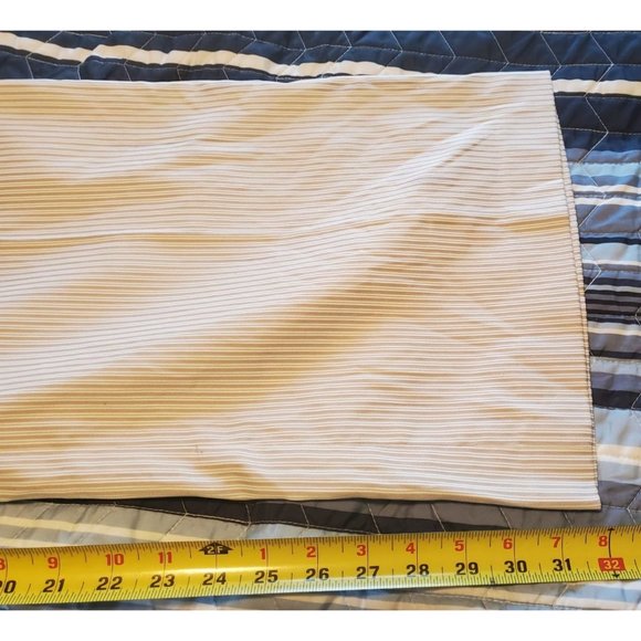 NWT LANE BRYANT Women's Plus Lightweight Trousers Tan/White Stripe Career Sz 28 - Picture 9 of 11